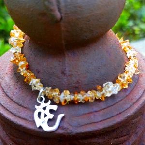 Vintage Citrine/Sterling Namaste Charm Bracelet
